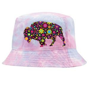 Flower Patterns Bison Buffalo Funny Tie-Dyed Bucket Hat