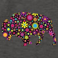 Flower Patterns Bison Buffalo Funny Vector Backpack