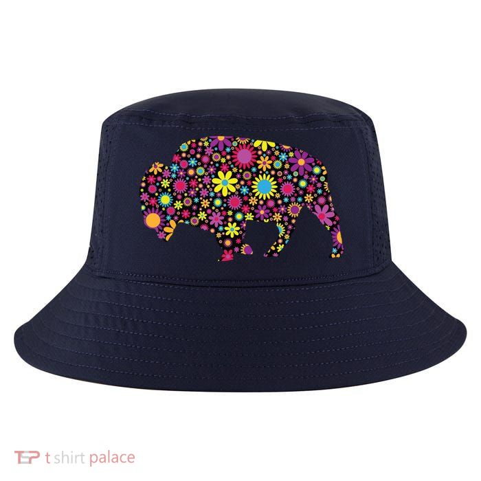 Flower Patterns Bison Buffalo Funny Cool Comfort Performance Bucket Hat