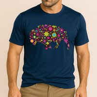 Flower Patterns Bison Buffalo Funny Performance Shirt