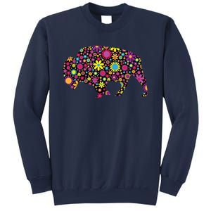 Flower Patterns Bison Buffalo Funny Sweatshirt