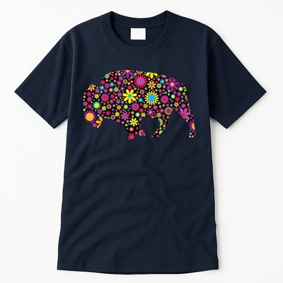 Flower Patterns Bison Buffalo Funny Tall T-Shirt