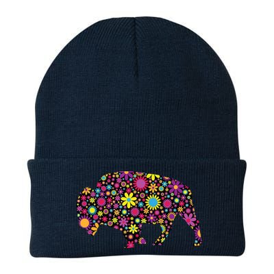 Flower Patterns Bison Buffalo Funny Beanie
