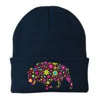 Flower Patterns Bison Buffalo Funny Beanie