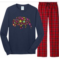 Flower Patterns Bison Buffalo Funny Long Sleeve Pajama Set