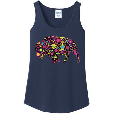 Flower Patterns Bison Buffalo Funny Ladies Essential Tank