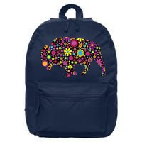 Flower Patterns Bison Buffalo Funny 16 in Basic Backpack