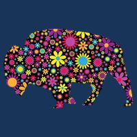 Flower Patterns Bison Buffalo Funny 16 in Basic Backpack