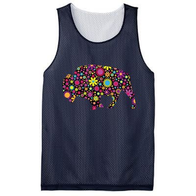 Flower Patterns Bison Buffalo Funny Mesh Reversible Basketball Jersey Tank