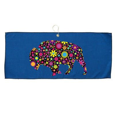 Flower Patterns Bison Buffalo Funny Large Microfiber Waffle Golf Towel