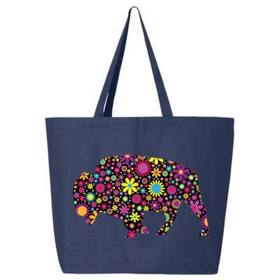 Flower Patterns Bison Buffalo Funny 25L Jumbo Tote