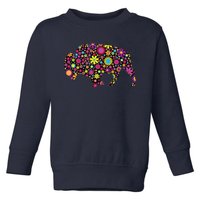 Flower Patterns Bison Buffalo Funny Toddler Sweatshirt