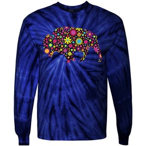 Flower Patterns Bison Buffalo Funny Tie-Dye Long Sleeve Shirt