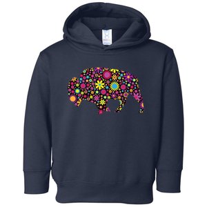 Flower Patterns Bison Buffalo Funny Toddler Hoodie