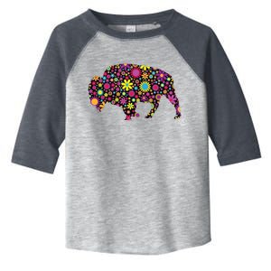 Flower Patterns Bison Buffalo Funny Toddler Fine Jersey T-Shirt