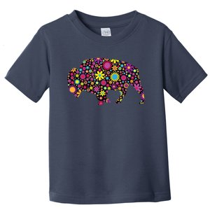 Flower Patterns Bison Buffalo Funny Toddler T-Shirt