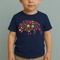 Flower Patterns Bison Buffalo Funny Toddler T-Shirt
