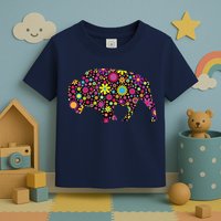 Flower Patterns Bison Buffalo Funny Toddler T-Shirt