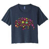 Flower Patterns Bison Buffalo Funny Crop Top