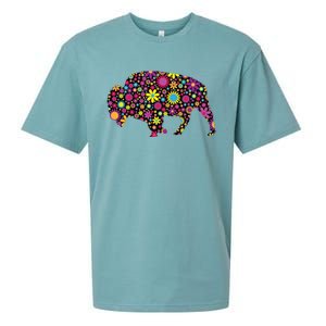 Flower Patterns Bison Buffalo Funny Sueded Cloud Jersey T-Shirt