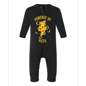 Funny Powered By Pizza Gift Cool Pizza Lover Infant Fleece One Piece