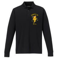 Funny Powered By Pizza Gift Cool Pizza Lover Performance Long Sleeve Polo