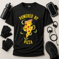 Funny Powered By Pizza Gift Cool Pizza Lover Cooling Performance Crew T-Shirt
