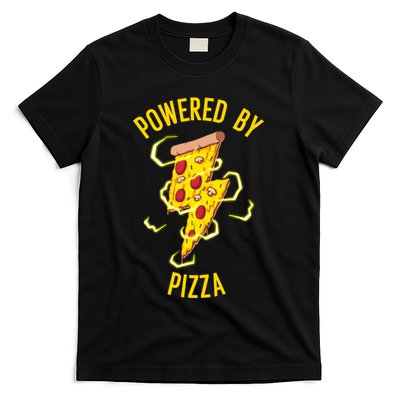 Funny Powered By Pizza Gift Cool Pizza Lover T-Shirt