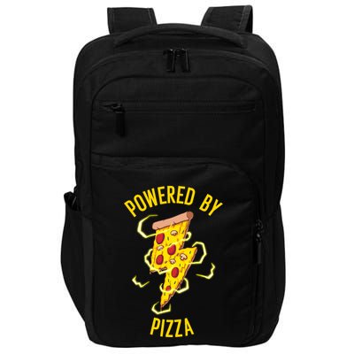 Funny Powered By Pizza Gift Cool Pizza Lover Impact Tech Backpack