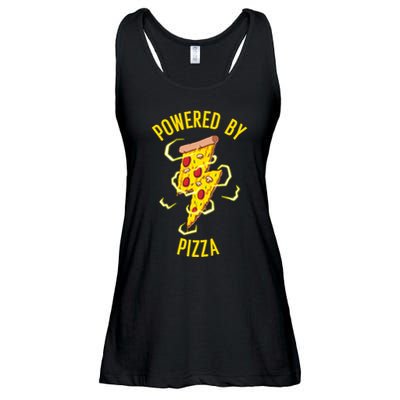 Funny Powered By Pizza Gift Cool Pizza Lover Ladies Essential Flowy Tank