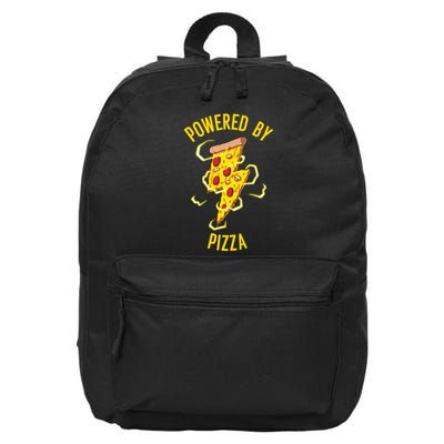 Funny Powered By Pizza Gift Cool Pizza Lover 16 in Basic Backpack
