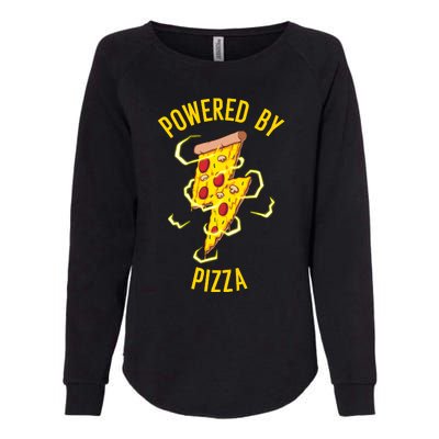 Funny Powered By Pizza Gift Cool Pizza Lover Womens California Wash Sweatshirt