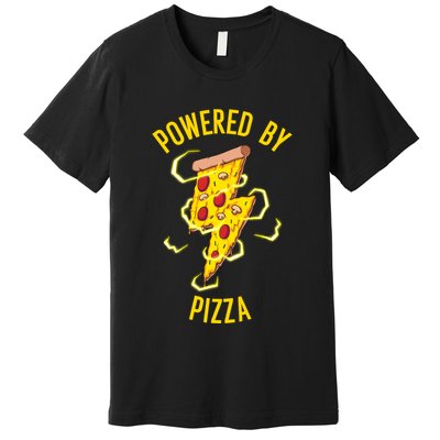 Funny Powered By Pizza Gift Cool Pizza Lover Premium T-Shirt
