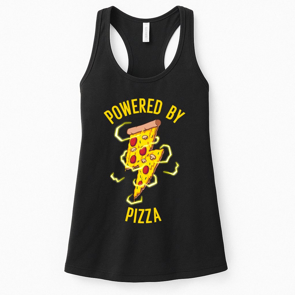 Funny Powered By Pizza Gift Cool Pizza Lover Womens Tank Top