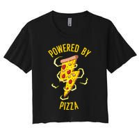 Funny Powered By Pizza Gift Cool Pizza Lover Women's Crop Top Tee