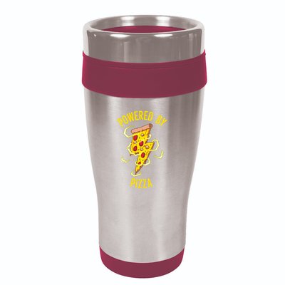 Funny Powered By Pizza Gift Cool Pizza Lover 16oz Travel Tumbler