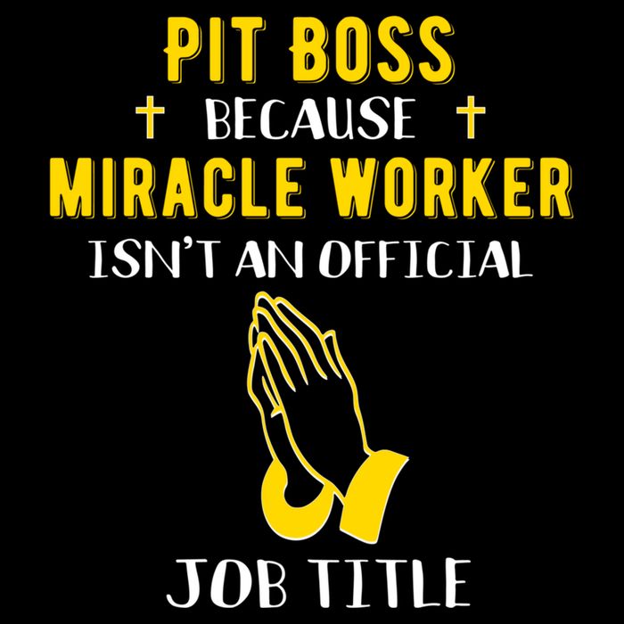 Funny Pit Boss Because Miracle Worker Isn't A Job Title Gift Cool Gift Cropped Pullover Crew
