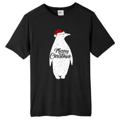 Funny Penguin Bird Lover Xmas Santa Hat Penguin Christmas Cute Gift Tall Fusion ChromaSoft Performance T-Shirt