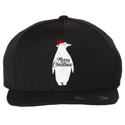 Funny Penguin Bird Lover Xmas Santa Hat Penguin Christmas Cute Gift Wool Snapback Cap