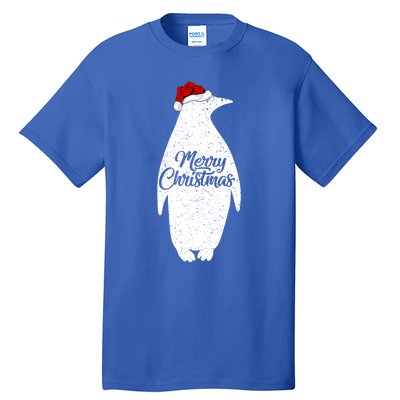 Funny Penguin Bird Lover Xmas Santa Hat Penguin Christmas Cute Gift Tall T-Shirt