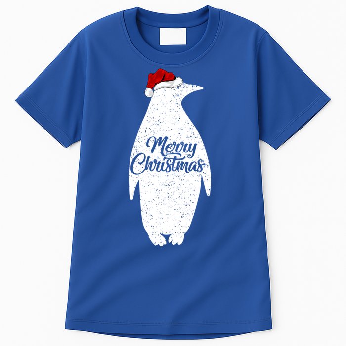 Funny Penguin Bird Lover Xmas Santa Hat Penguin Christmas Cute Gift Tall T-Shirt