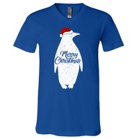 Funny Penguin Bird Lover Xmas Santa Hat Penguin Christmas Cute Gift V-Neck T-Shirt