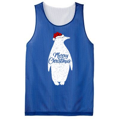 Funny Penguin Bird Lover Xmas Santa Hat Penguin Christmas Cute Gift Mesh Reversible Basketball Jersey Tank