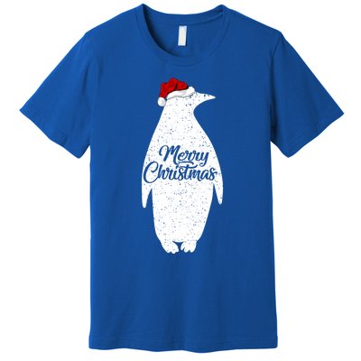 Funny Penguin Bird Lover Xmas Santa Hat Penguin Christmas Cute Gift Premium T-Shirt