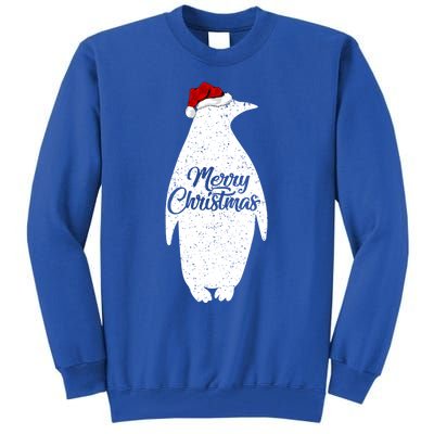 Funny Penguin Bird Lover Xmas Santa Hat Penguin Christmas Cute Gift Tall Sweatshirt