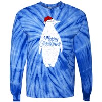 Funny Penguin Bird Lover Xmas Santa Hat Penguin Christmas Cute Gift Tie-Dye Long Sleeve Shirt