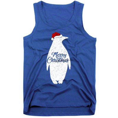 Funny Penguin Bird Lover Xmas Santa Hat Penguin Christmas Cute Gift Tank Top