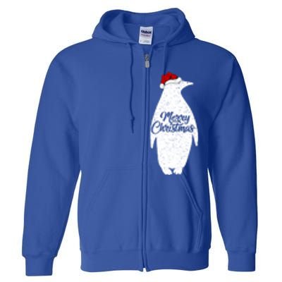 Funny Penguin Bird Lover Xmas Santa Hat Penguin Christmas Cute Gift Full Zip Hoodie