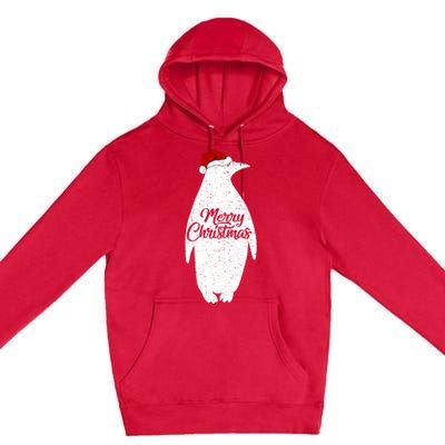 Funny Penguin Bird Lover Xmas Santa Hat Penguin Christmas Cute Gift Premium Pullover Hoodie