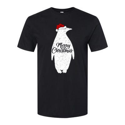 Funny Penguin Bird Lover Xmas Santa Hat Penguin Christmas Cute Gift Softstyle CVC T-Shirt